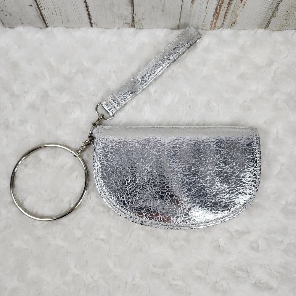 Wild Fable Crinkle Silver Clutch Wristlet